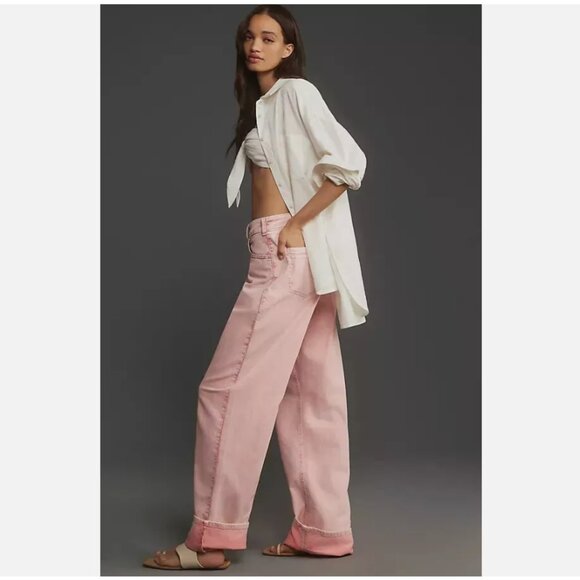 HOST PICK: Brand New Pilcro Cuffed Oversized High-Rise Wide-Leg Jeans - Picture 4 of 16